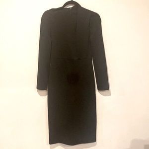 COS Long Sleeve MIDI Black Stretchy Body Con Dress Size XS